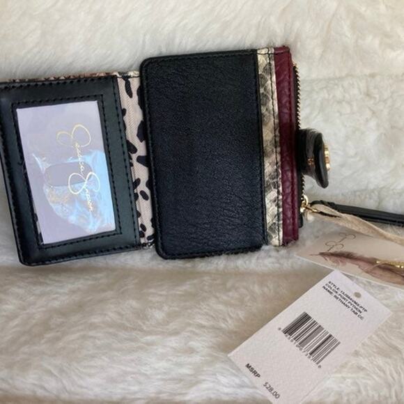 Brand New Jessica Simpson Card Holder Port Python - Black - Gold Accents - Picture 5 of 8